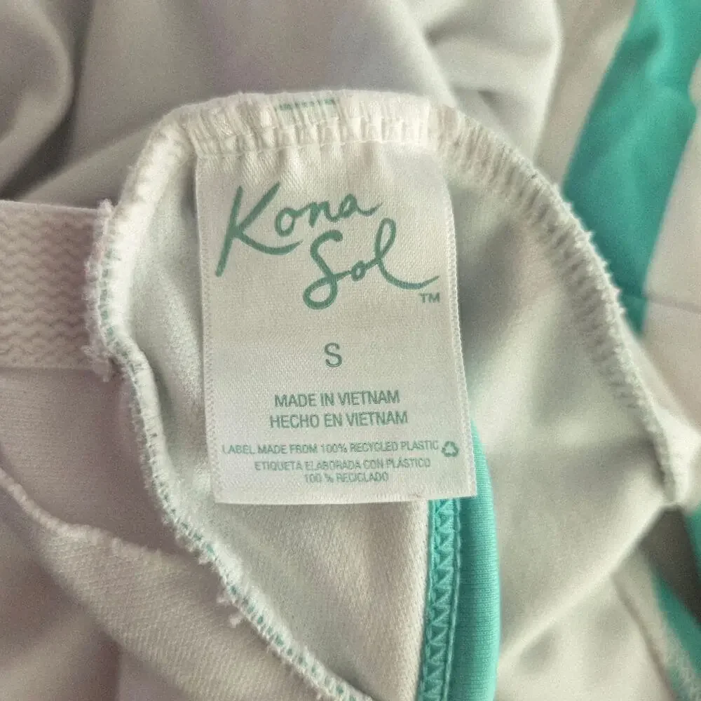 Kona Sol | Striped Plunge V-Neck One Piece Swimsuit